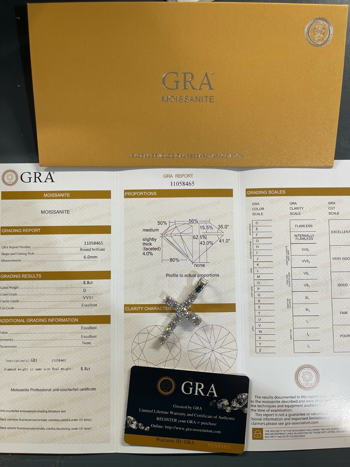 Real 925 Silver Cross Iced Pendant MOISSANITE Necklace Passes Test Hip Hop GRA