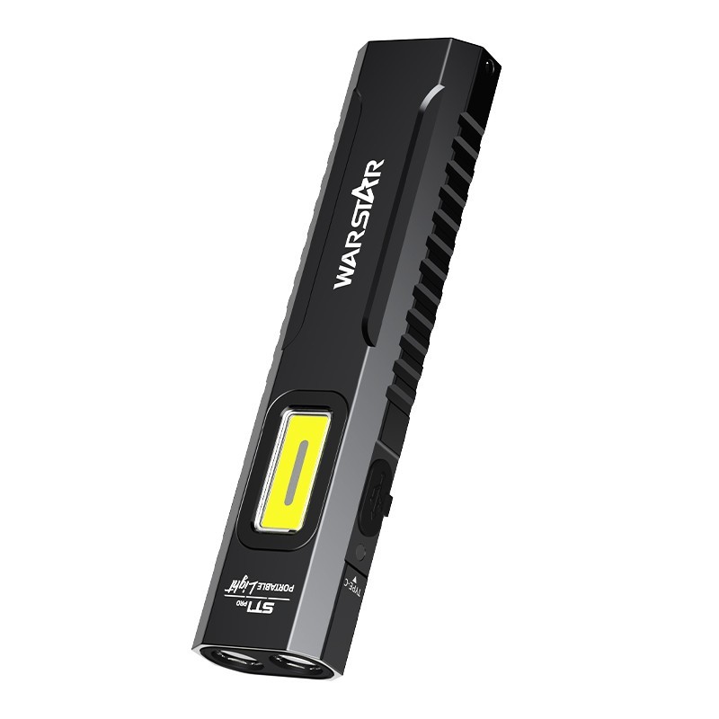 WarStar 1500 Lumen Rechargeable USB-C Flat EDC Flashlight Multi-Function Light