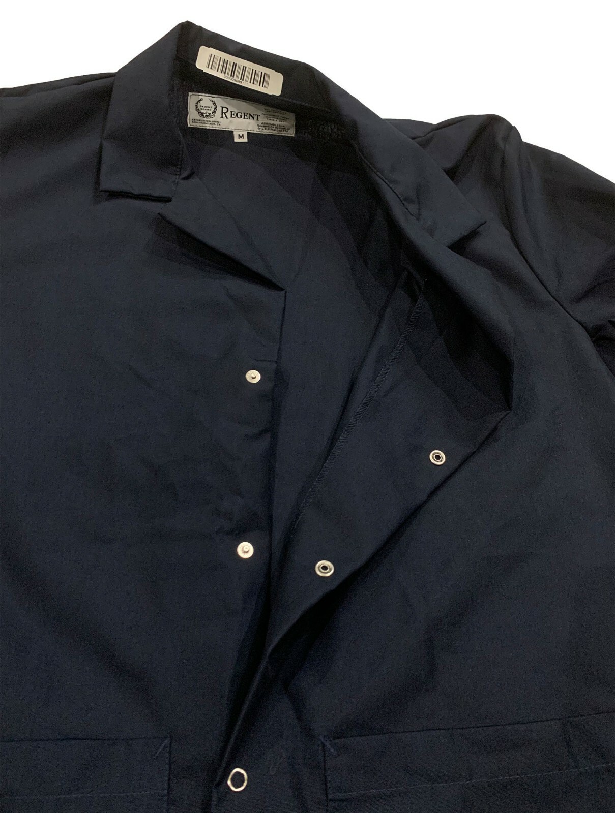 Regent Gripper Front Spun Polyester 2 Pocket Lapel Coat Navy Blue