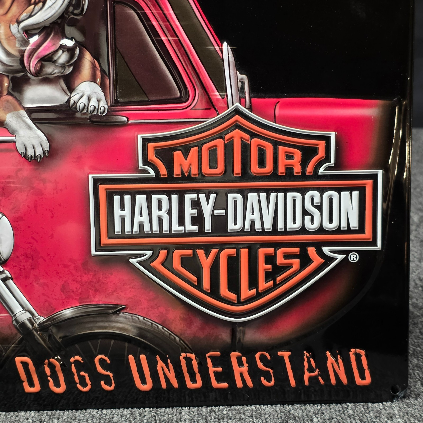 Harley-Davidson Dogs Understand Tin Sign Collectible Metal Wall Art 17x11.5