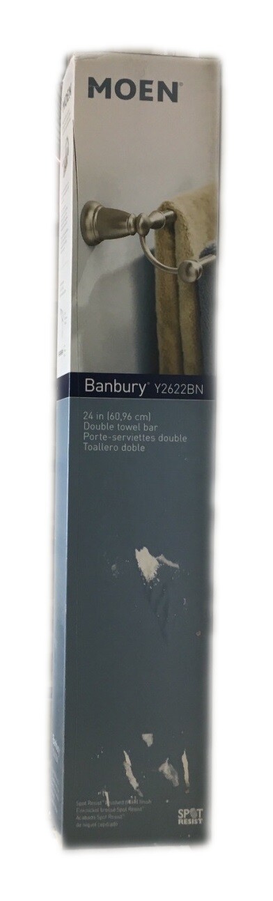 MOEN Banbury 24 in Wall Mounted Towel Bar in Spot Resist Brushed Nickel