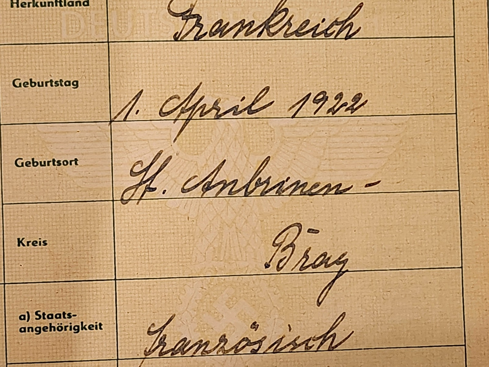 WW2 Germany. German WORKBOOK FOR FOREIGNERS 1943