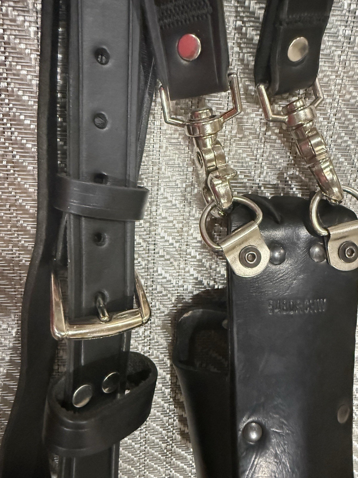 Used Perfect Fit Leather Firefighter Radio Strap