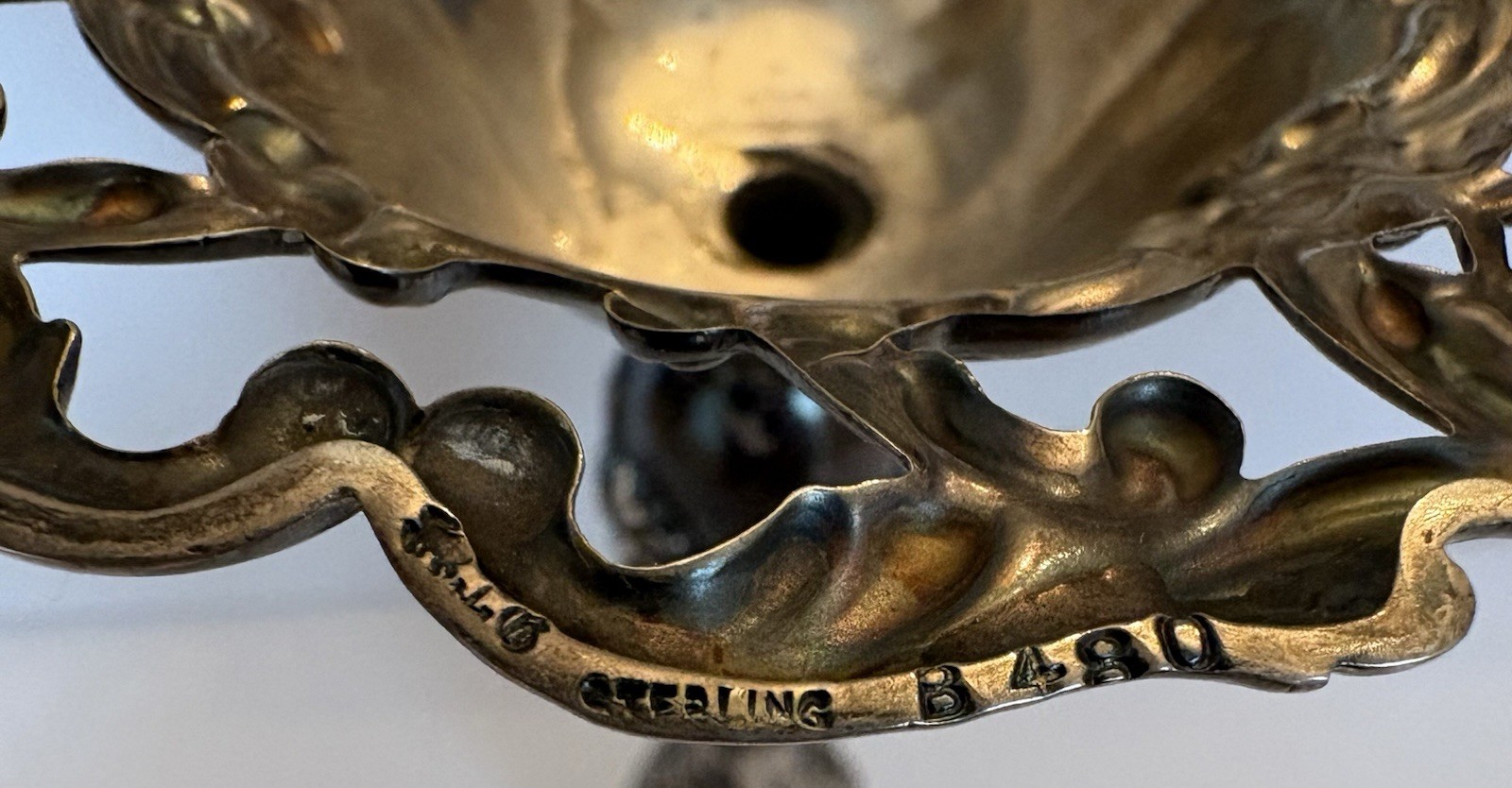 Antique Gorham Sterling Silver Repousse Candlestick Holder 1886 Baroque Pattern