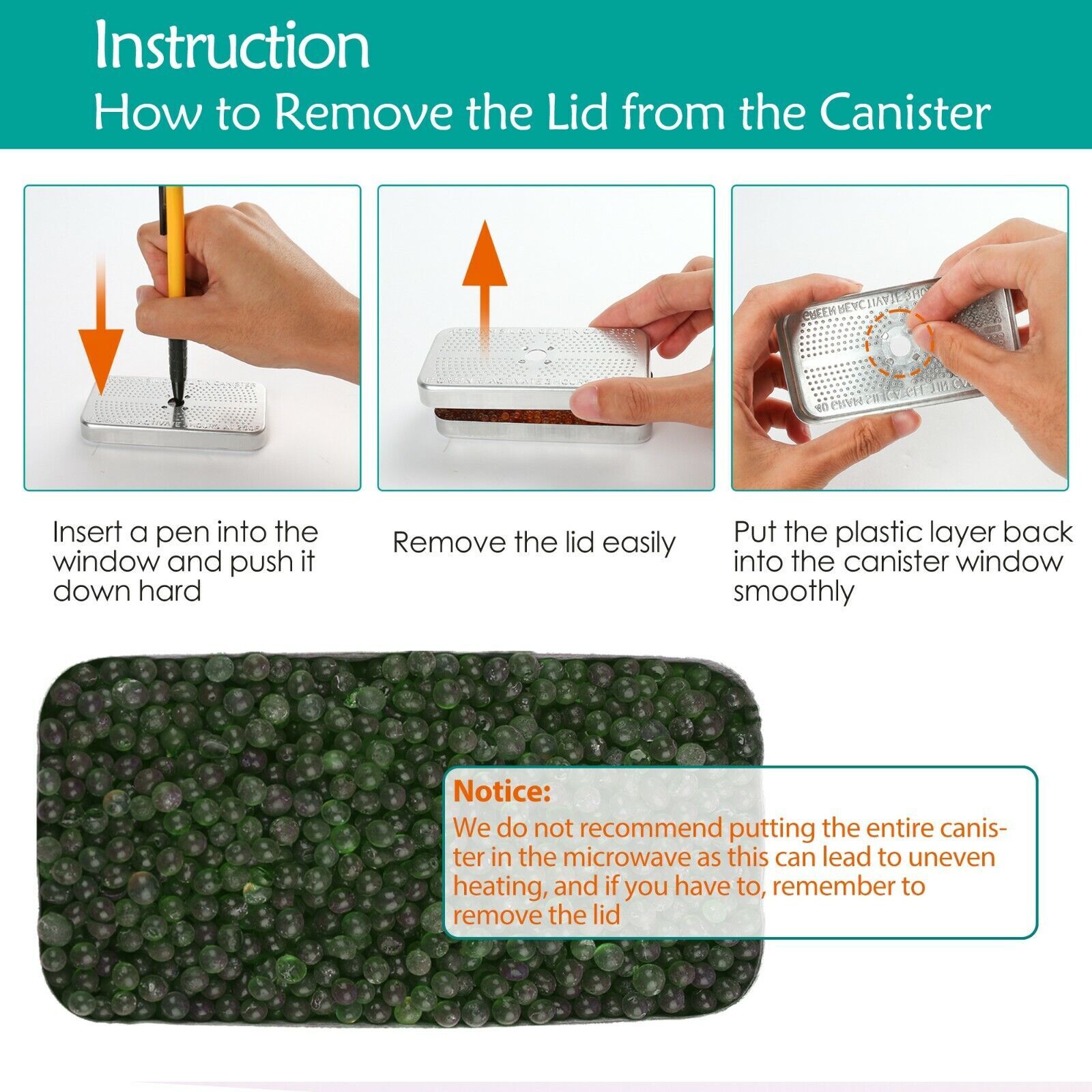 6 PACK 40 Gram Silica Gel Dehumidifier Desiccant Silica Gel Canister Reusable