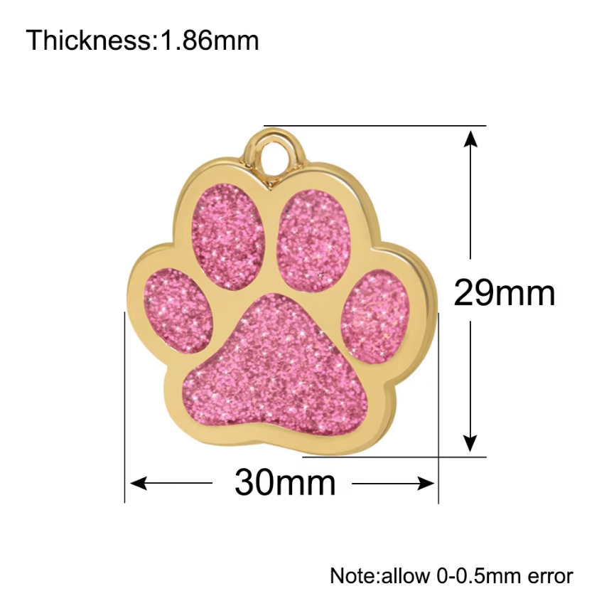 Golden Paw PET ID Tag Engraved Custom CAT DOG Collar Tag | High Quality