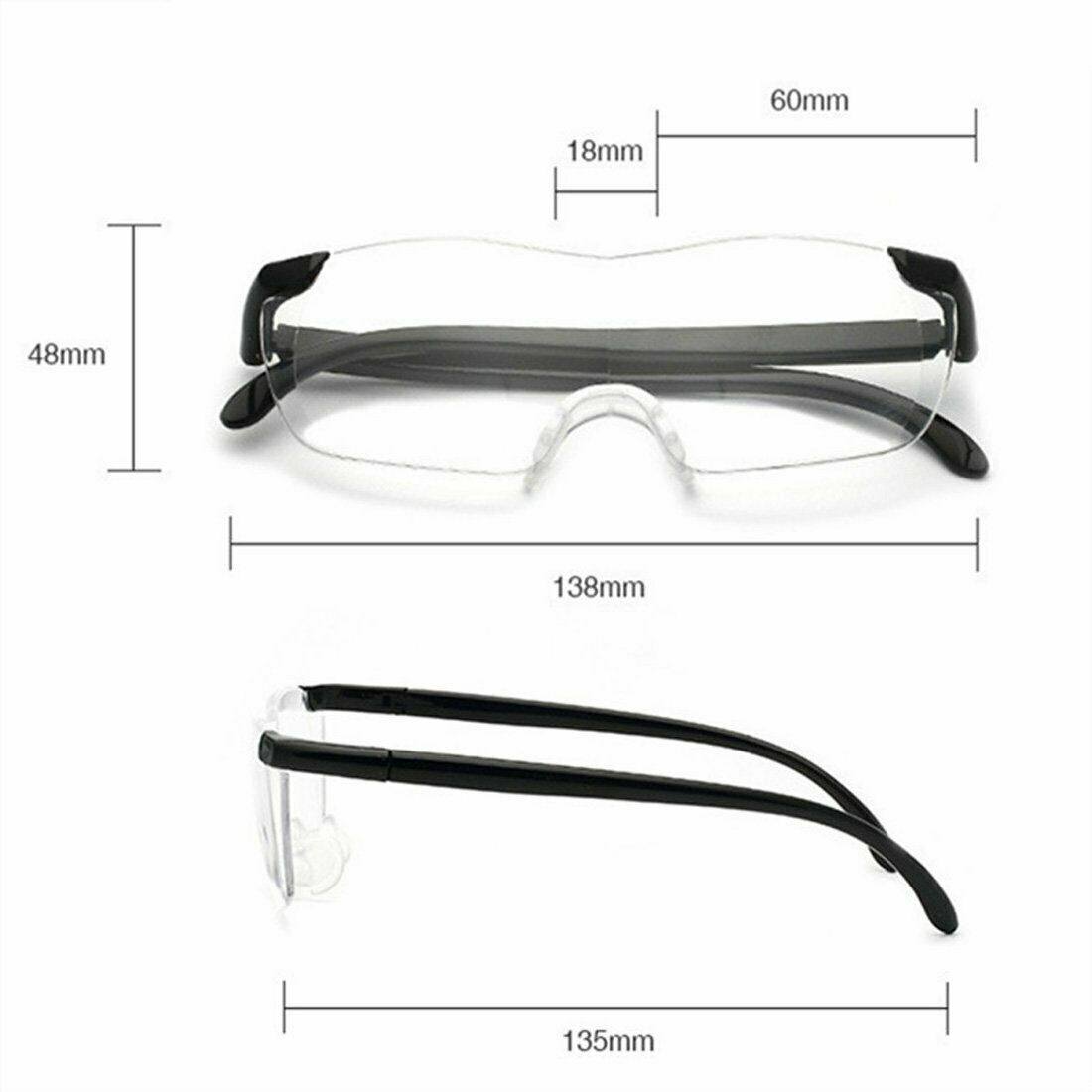 Big Vision Eye Glasses 1.6X Magnifying Eyewear Make Everything Bigger Clearer