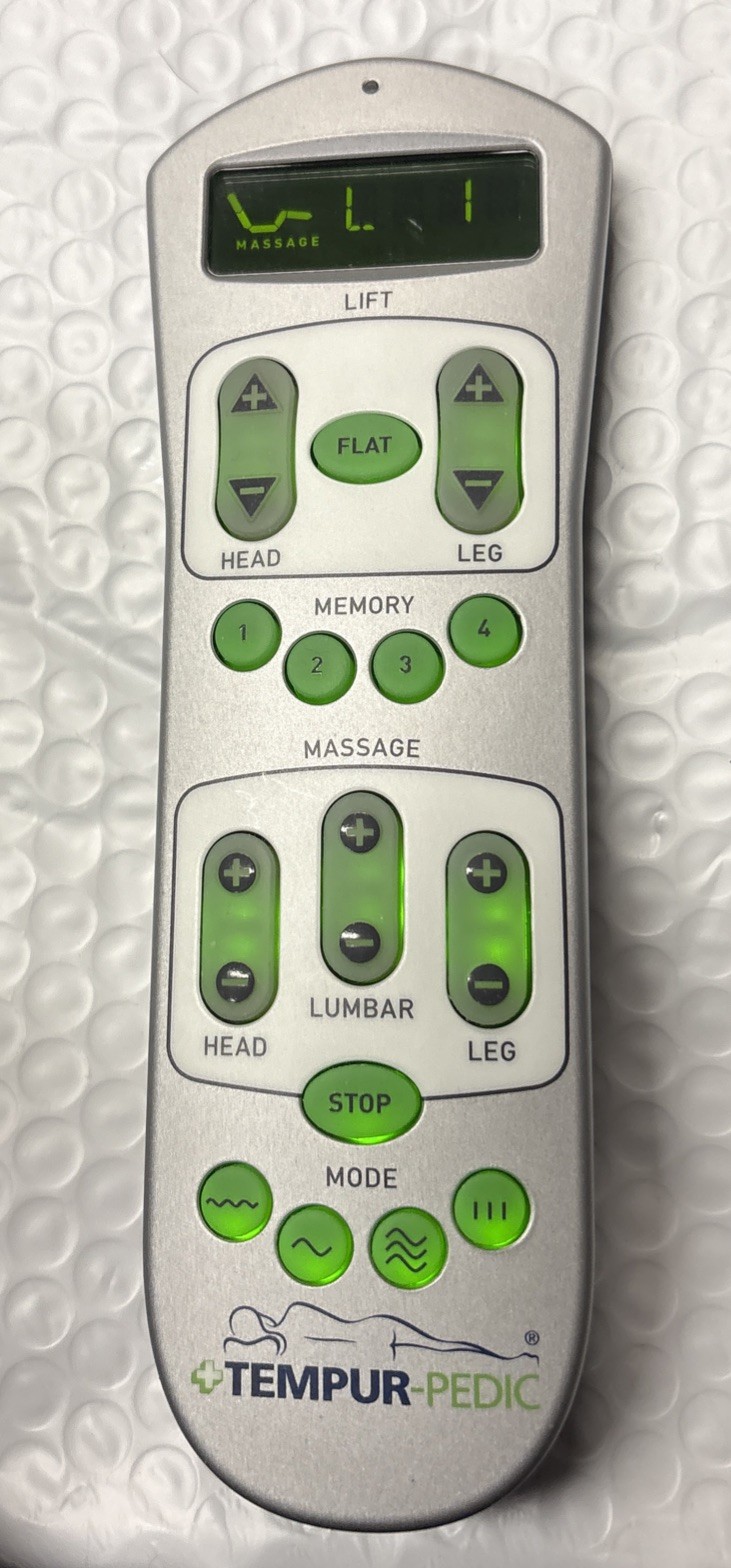 Tempur-Pedic Tempur-Ergo Premier 10003-RFREMS-L008 Wireless Remote Control
