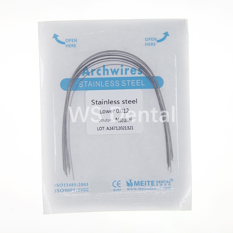 100Pc Ortho Dental Arch Wire S.S Natural Stainless Steel Wires Round Rectangular