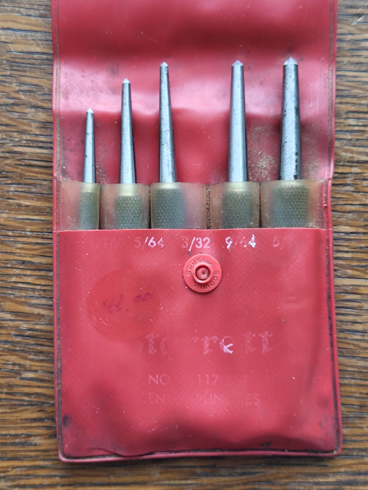 Vintage L. S. Starrett No. S 117 Set of (5) Center Punches Machinist Tools USA