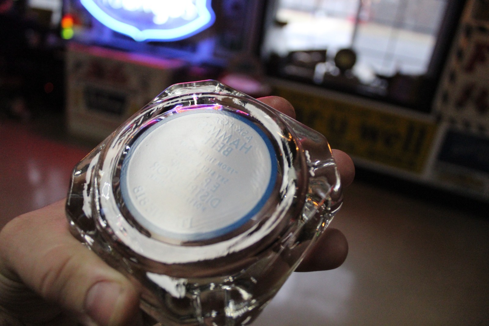 SCARCE 1950s HAMM'S BEER GLASS BAR ASHTRAY KUMP DRINK NORTHFIELD MINNESOTA BREW