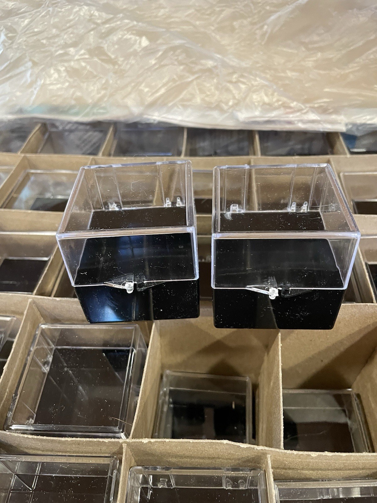 Plastic Hinged Specimen Box , 2 X 2 X 2 Inches New, Display Box, Storage Box