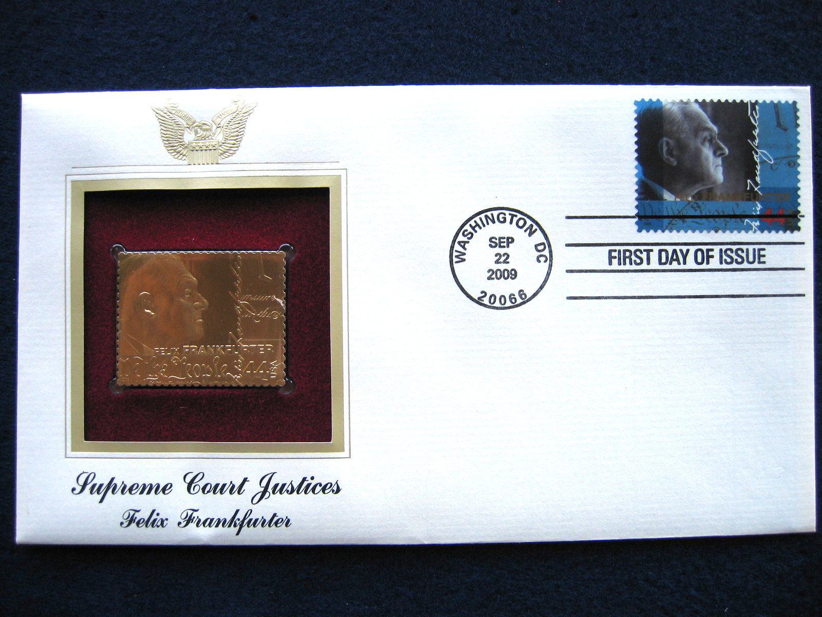 2009 Felix Frankfurter Supreme Court Justice replica  Golden Cover Stamp