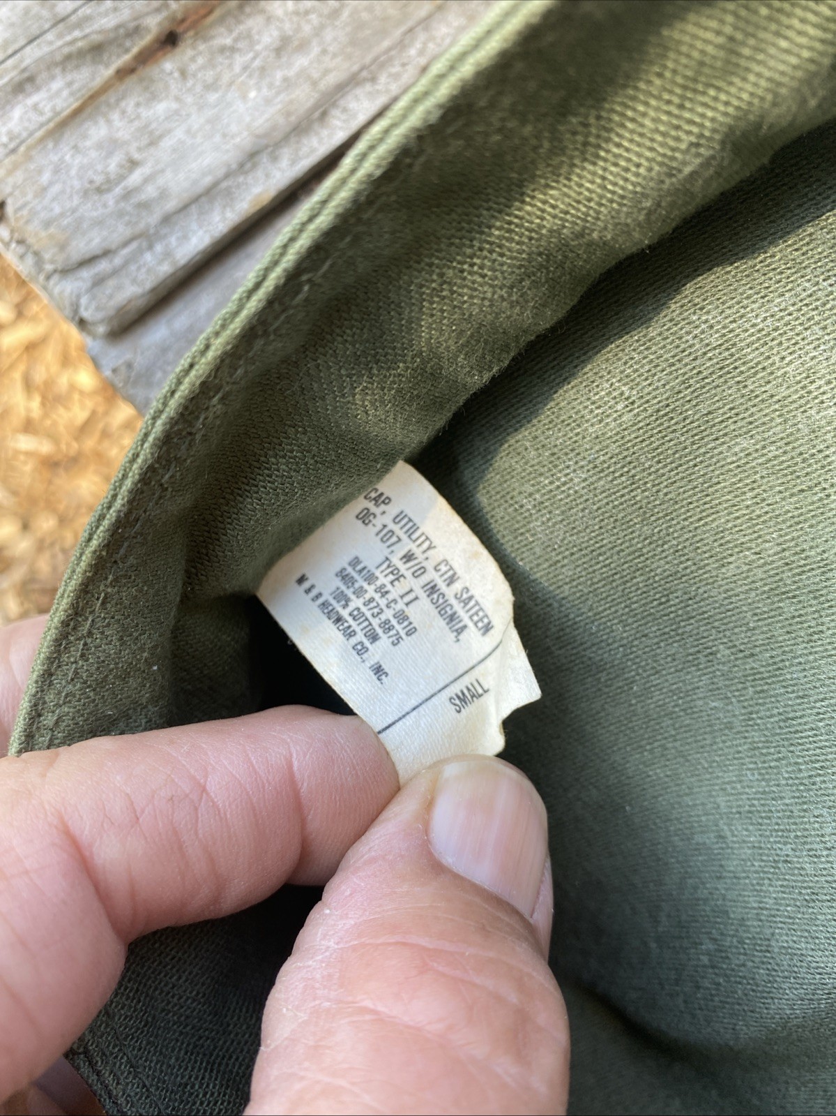 USMC OG-107 Cotton Utility Cap Hat Sateen small NEW