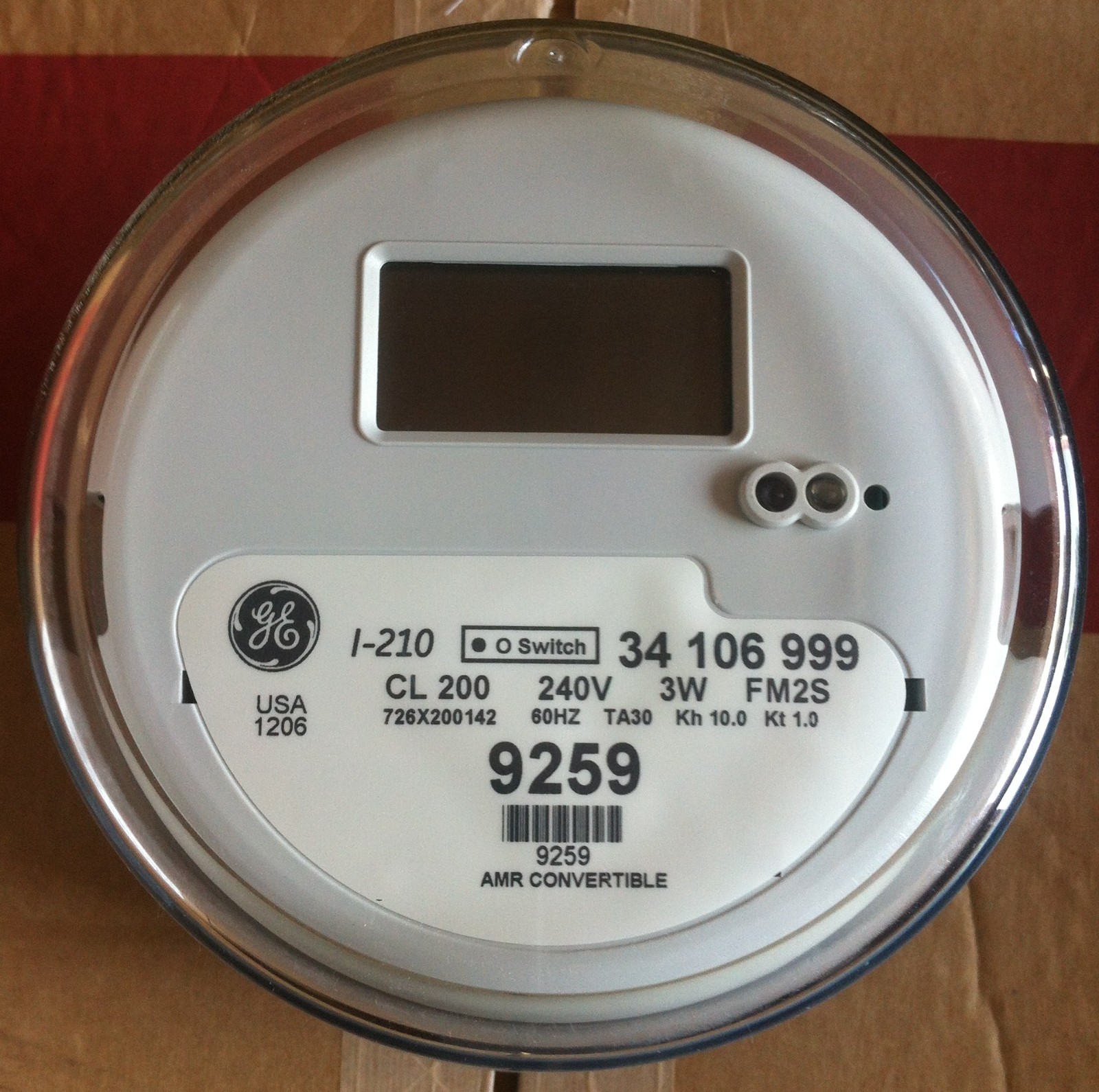 GENERAL ELECTRIC (GE) ACLARA, WATTHOUR METER KWH, MODEL I-210, 240V, 200A, FM2S