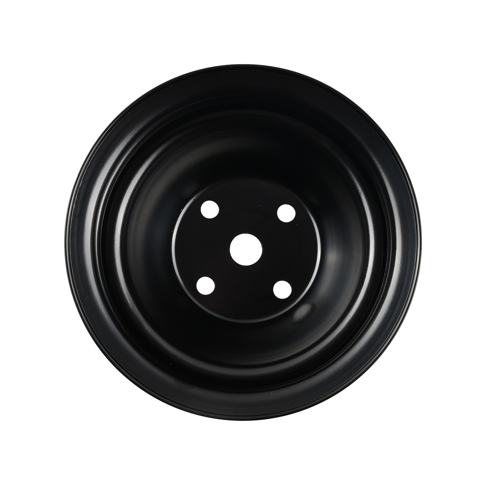 For SBC Chevy 350 Double Groove Black Steel Long Water Pump & Crankshaft Pulley