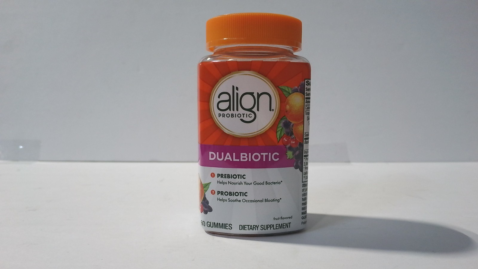 ~ Align ~ DUALBIOTIC Prebiotic & Probiotic ~ 60 Gummies ~ FRUIT FLAVOR