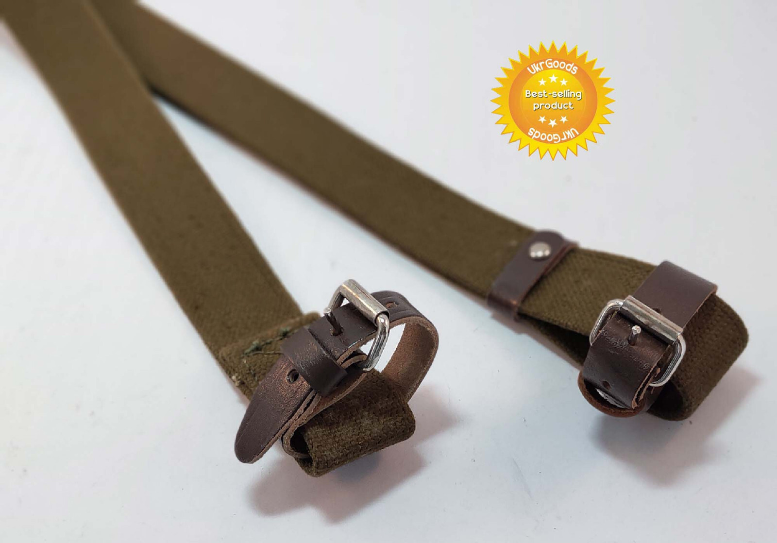 Mosin Nagant Rifle Carry Sling Rare Khaki Canvas Leather Original Soviet USSR