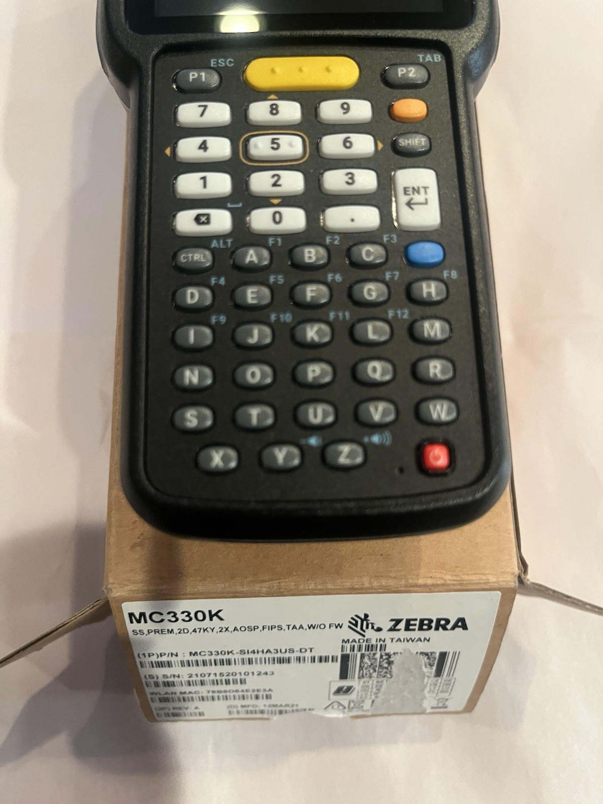 Zebra MC3300 MC330K-SI4HA3US-DT Mobile Computer Barcode Scanner 47 Key 2D