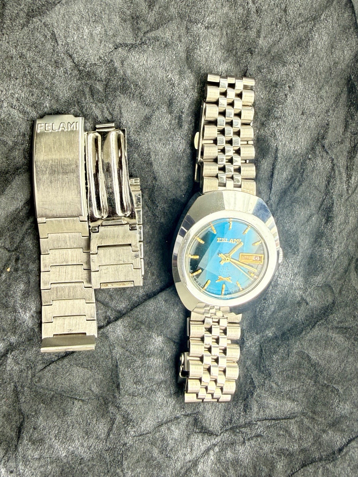 Vintage ELAMI De Luxe 36 automatic Swiss Mens Watch Rare