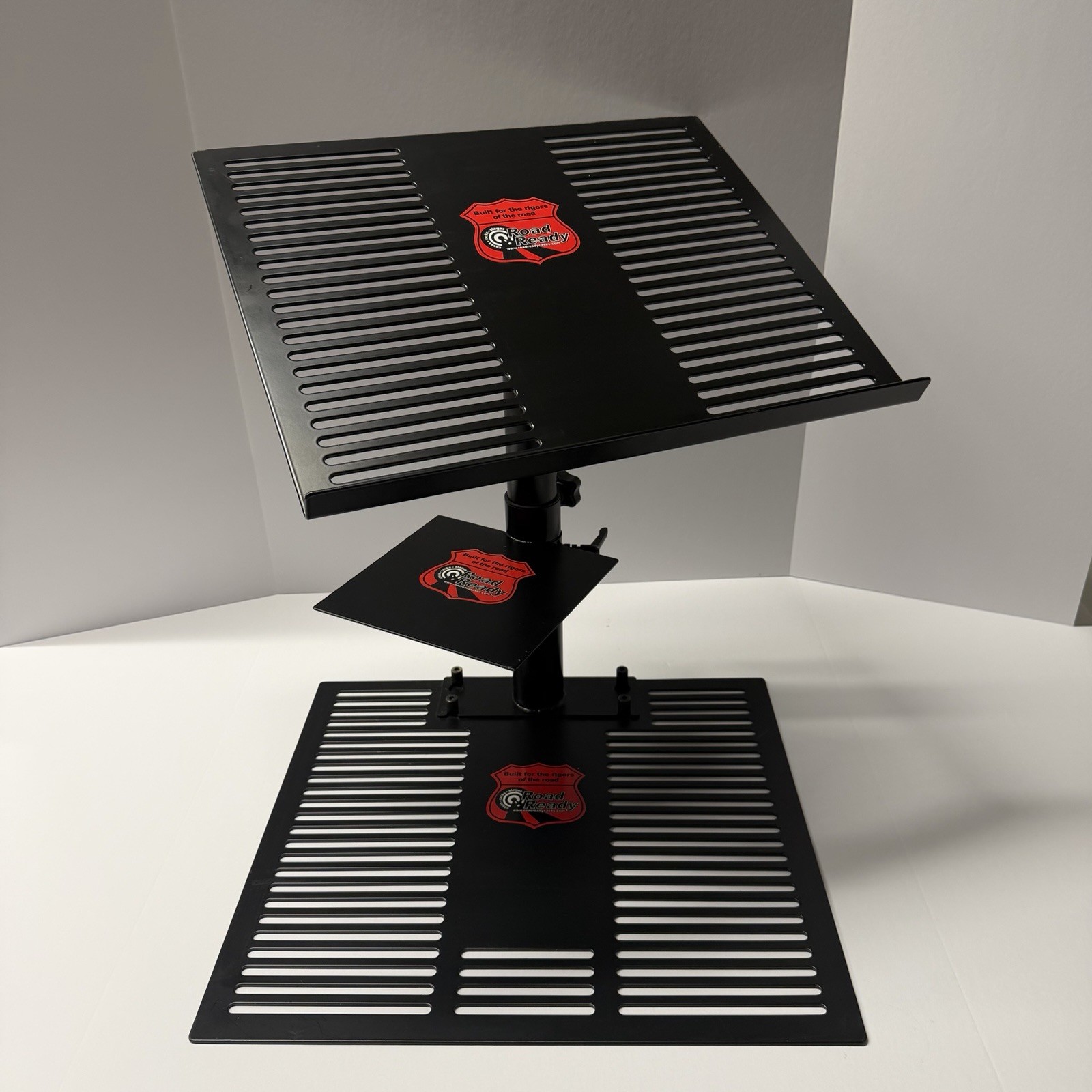 Road Ready DJ Laptop Stand Adjustable Heavy Duty Mixer Utility Stand Portable