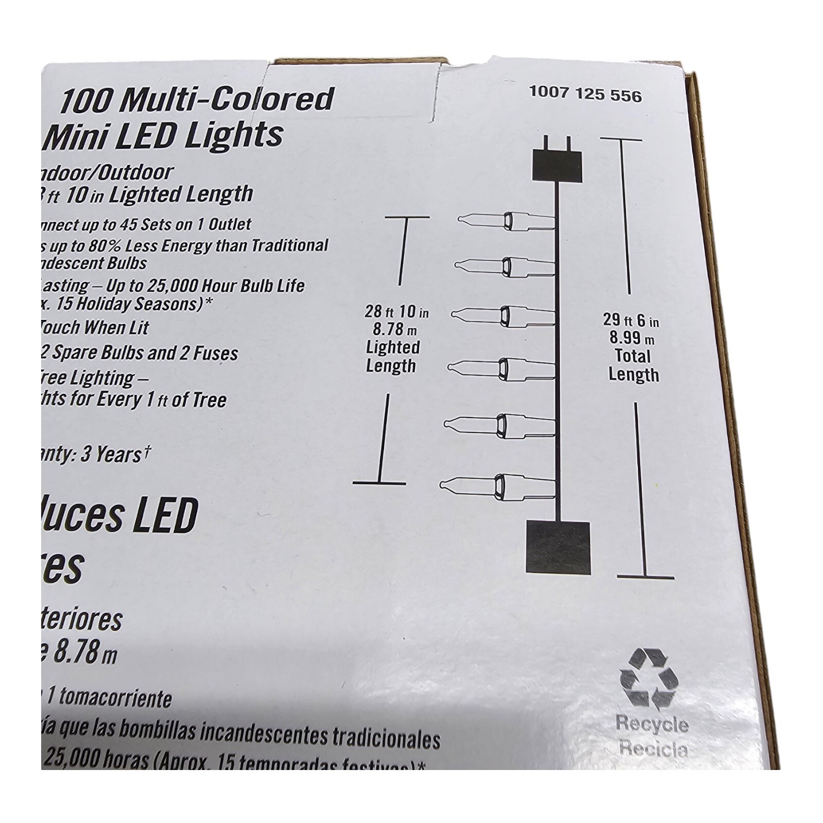 2x Home Accents 100 Multi Colored Mini LED Lights Indoor/Outdoor - Green Wire