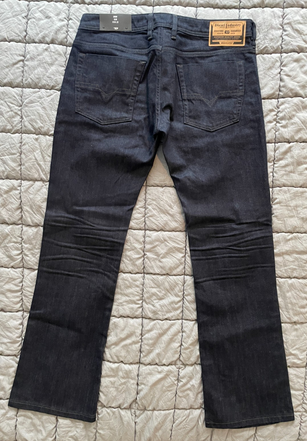 Diesel zatiny RB060 bootcut slim dark indigo stretch denim jeans 34 x 32 men NEW