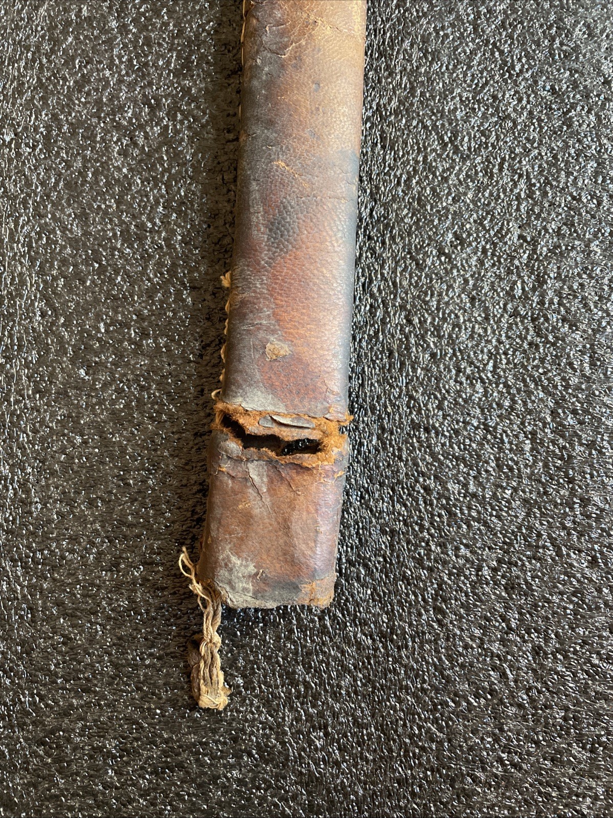 ORIGINAL WWII WW2 JAPANESE SWORD LEATHER SCABBARD COVER FOR PARTS OR REPAIR