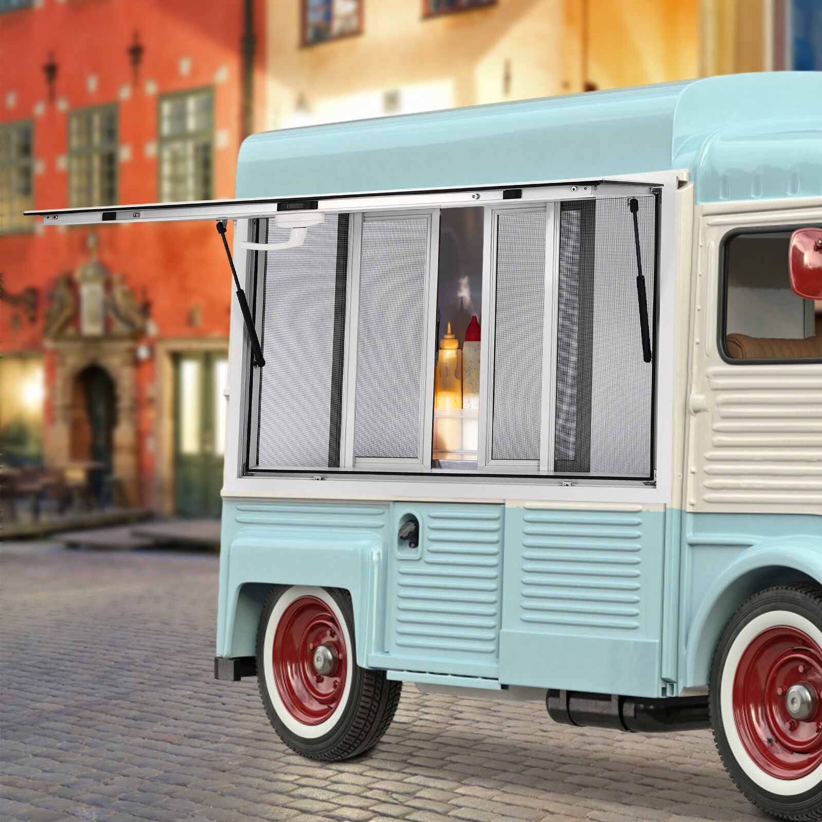 Concession Stand Serving Window Pneumatic FoodTruck Service Awning Window 105mm