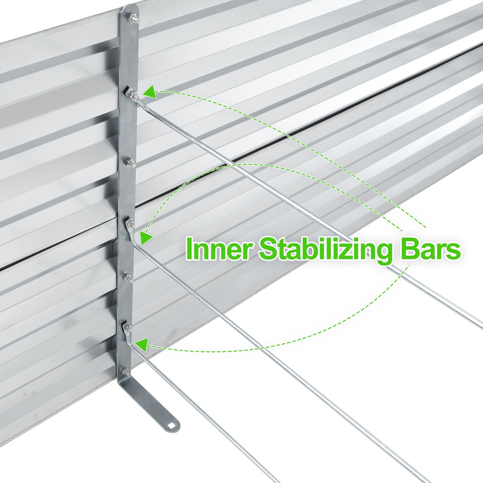 8x4x2ft Galvanized Raised Garden Bed kit Garden Planter Box Flower Vegetable