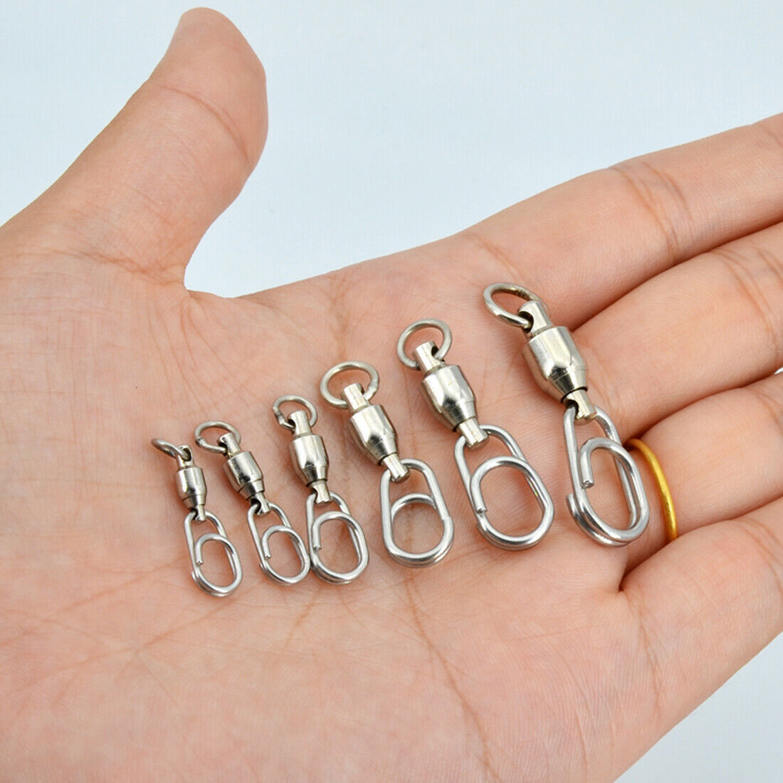 Ball Bearing Fishing Swivel Fast Snap Split Ring 33-220lb Quick Clip Connector