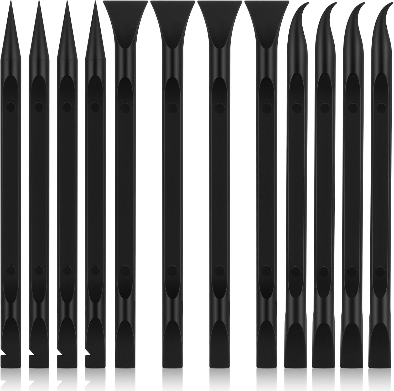 12 PCS Carbon Fiber Plastic Scrapers Tool, Non-Scratch Scraper Tool for Tight Sp