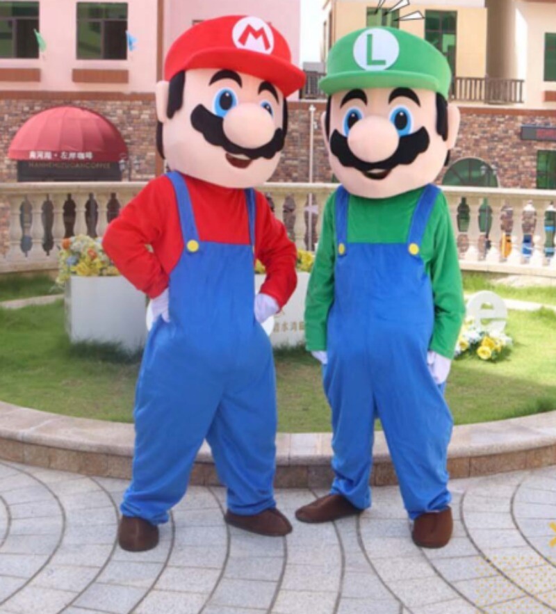 Super Mario Mascot Costume Cosplay Party Fancy Dress Brothers Suits Adult Size