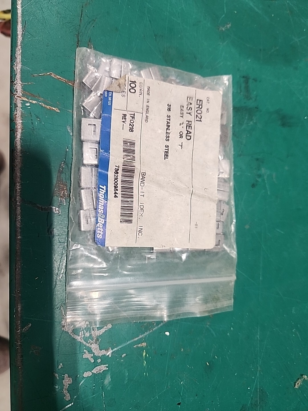 ER021 L Or 7 Stainless Steel Wire Pipe Tag Easy Read Band It X100