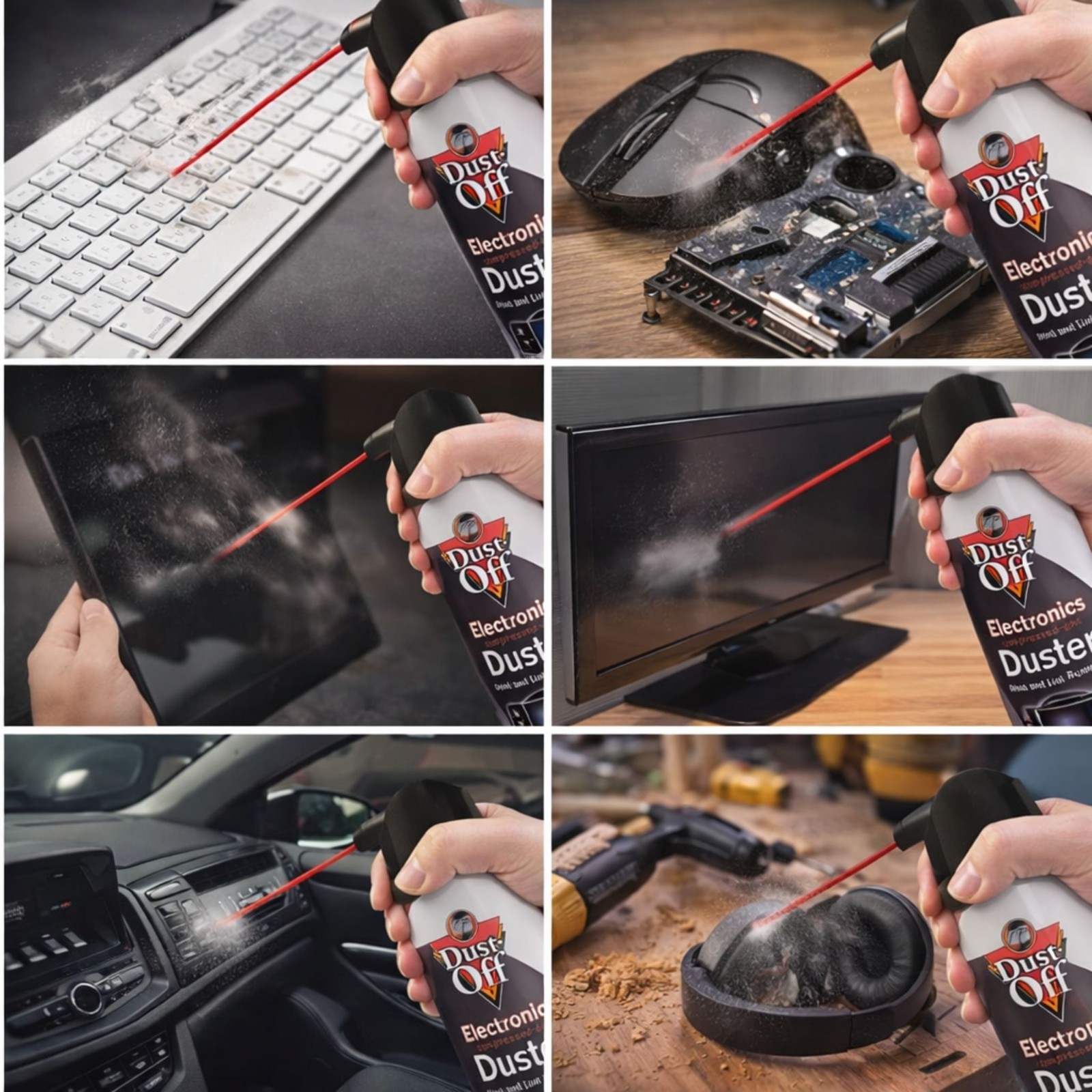 Falcon Dust-Off Electronics Compressed Gas Duster, 10 oz (Pack of 4, 8, 12)