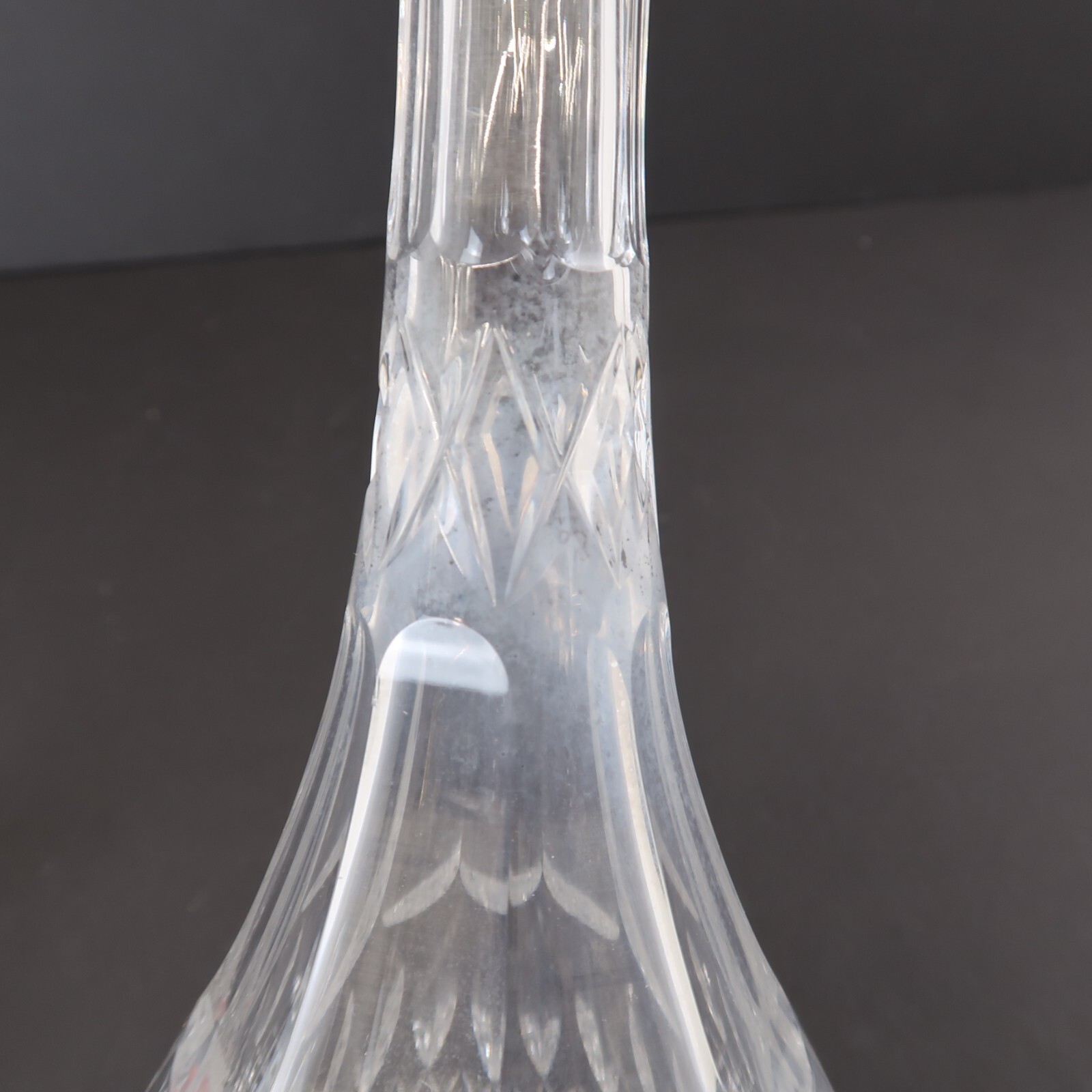 Vintage Clear Cut Decanter w/ Stopper Liquor Barware 14 inch tall