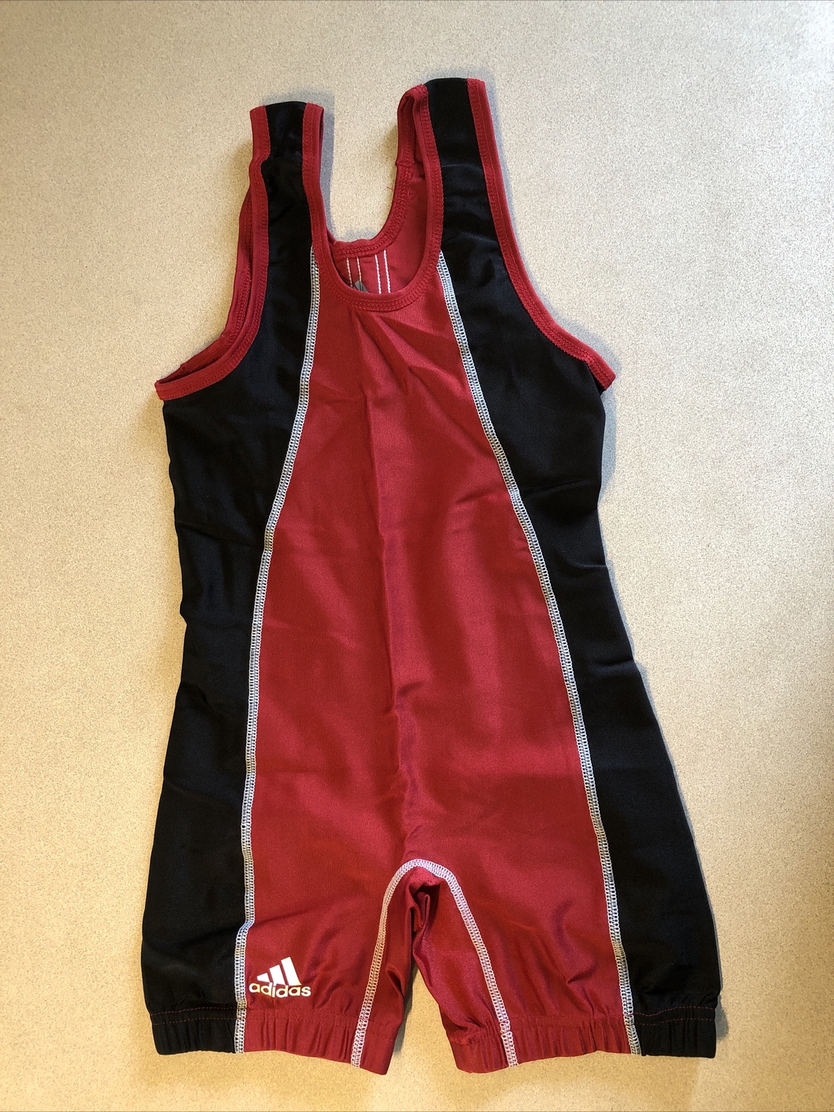 New without Tags Adidas Wrestling Singlet Youth Medium Red and Black