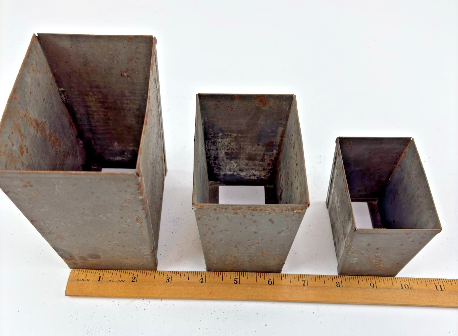 Antique Vintage Tin Ice Cream Container Set of 3 Nesting Mold Set