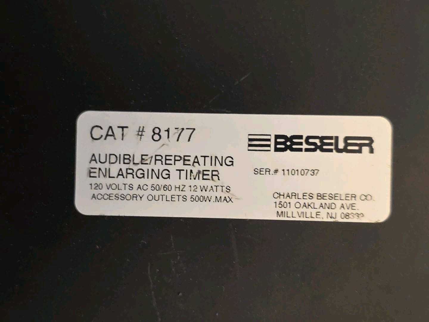 Beseler Audible/Repeating Enlarging Timer 8177 Tested Works