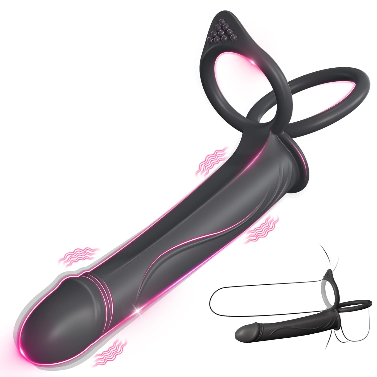 Men Penis Cock Ring Vibrator G spot Dildo Massager Sex Toys For Women Couple