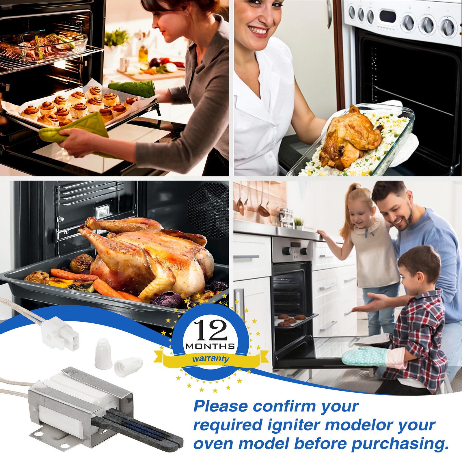 Exact Replacement Range Oven Gas Igniter 316489403 for Electrolux Frigidaire New