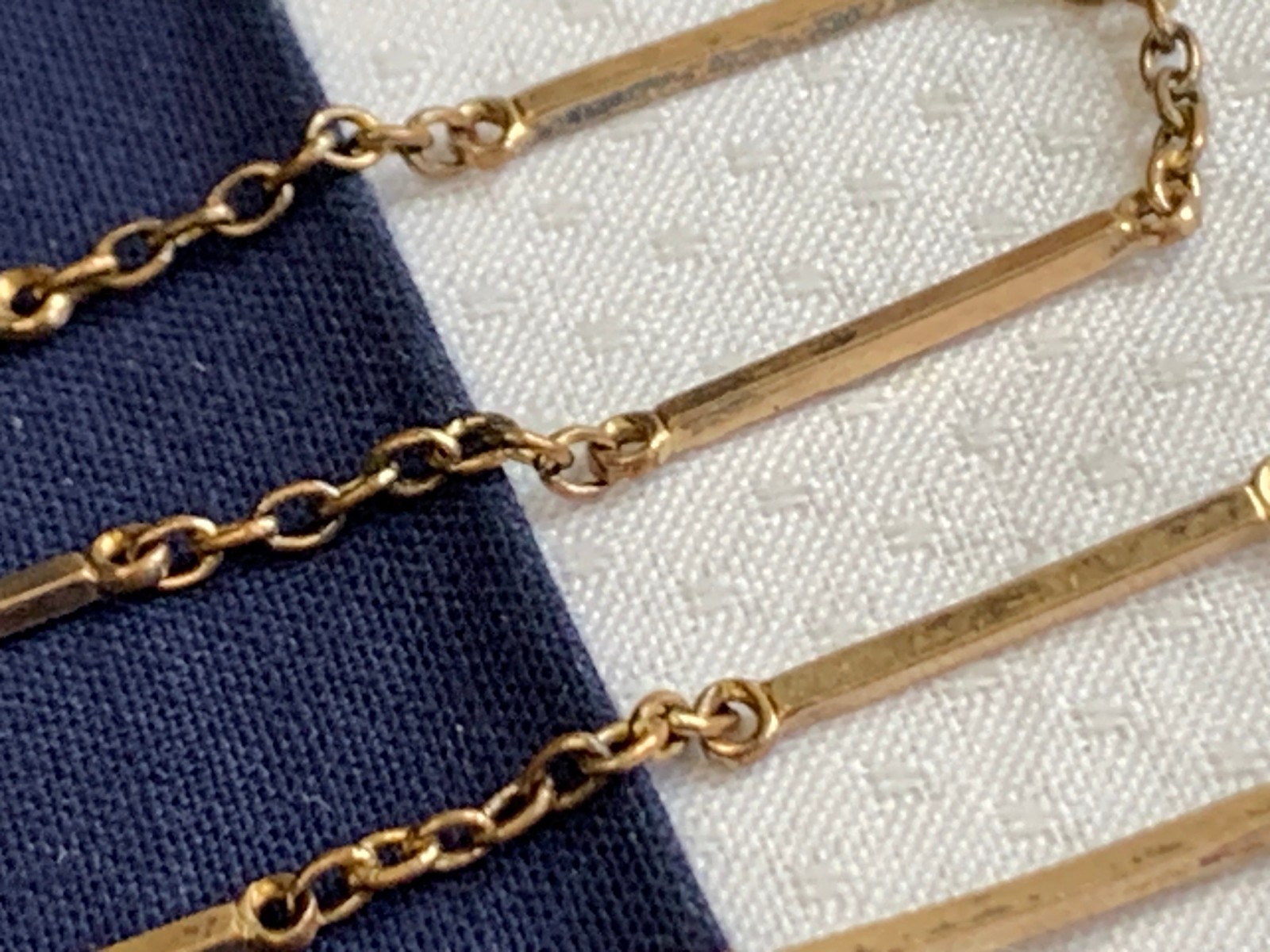 Antique 1/20 12K Gold Filled Pocket Watch Fob Vest Chain 15.5" Long Link Jewelry