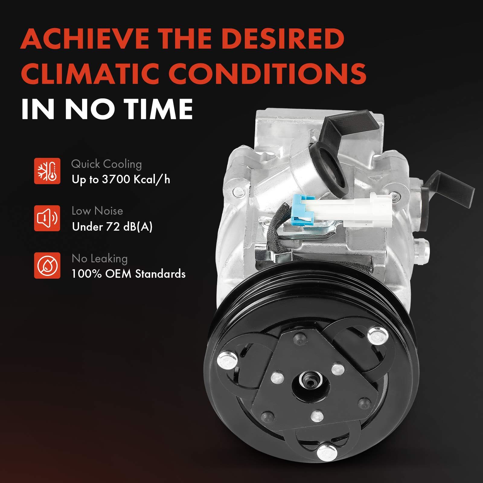 AC Compressor w/ Clutch for Chevrolet Spark 2013-2014 4-Pulley Groove CO29144AN