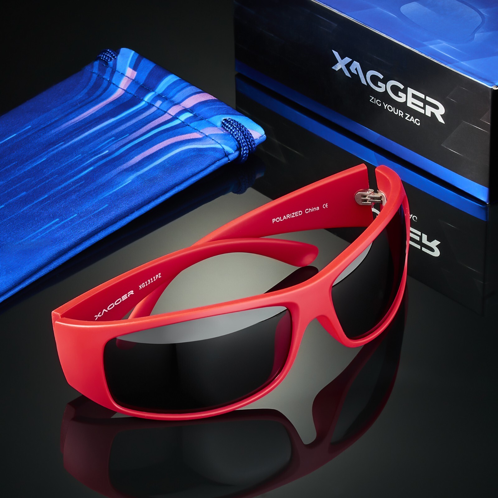 Xagger Sports Polarized Sunglasses for Men Wrap Around Driving Fishing Running