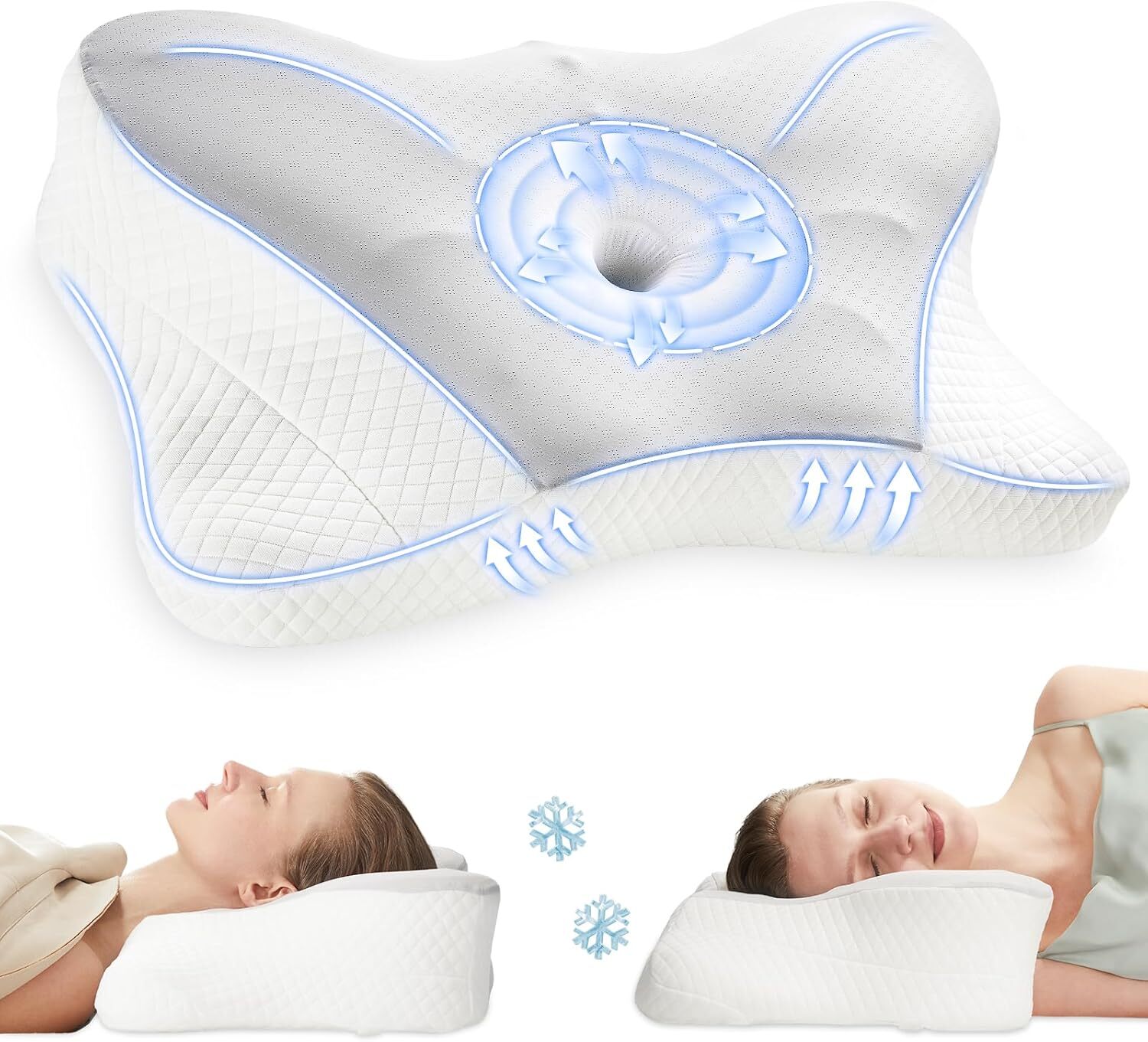 Contour Neck Pillow Neck Relief Ergonomic Cervical Pillow Memory Foam Bed Pillow