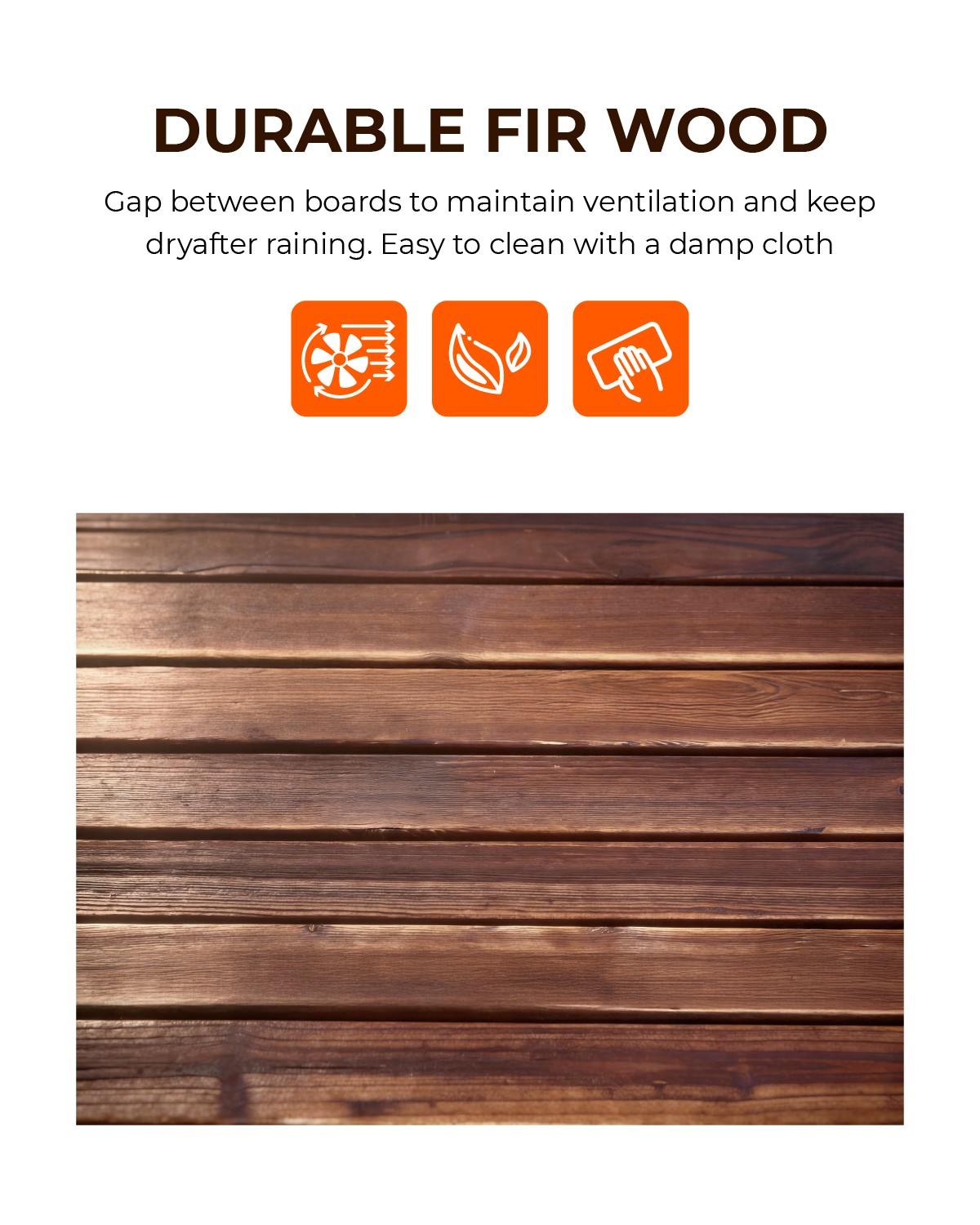 Wooden Porch Swing Chair 4FT with Hanging Chains Heavy Duty for Outdoor Patio