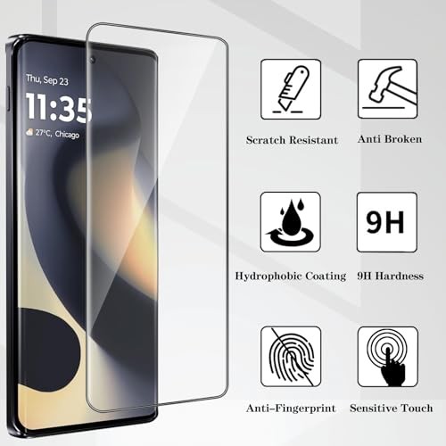 Screen Protector for Motorola Edge 2024, 2 Pack HD Clear 9H Tempered Glass