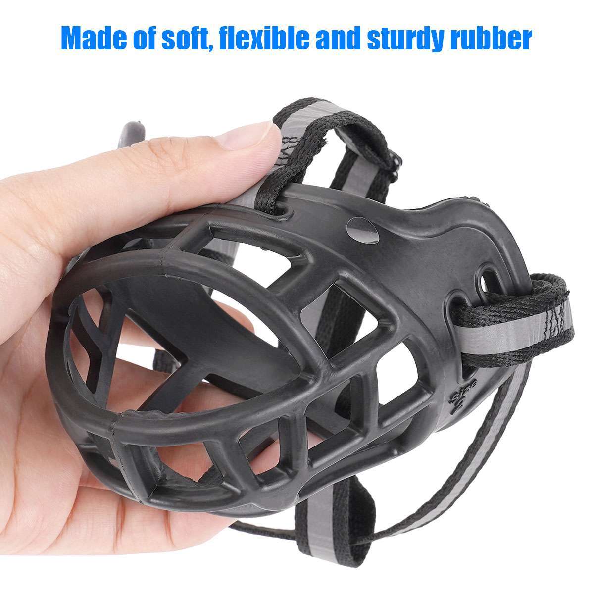 Large Pet Dog Basket Muzzle Mouth Cover Mesh Cage No Barking Biting Chewing