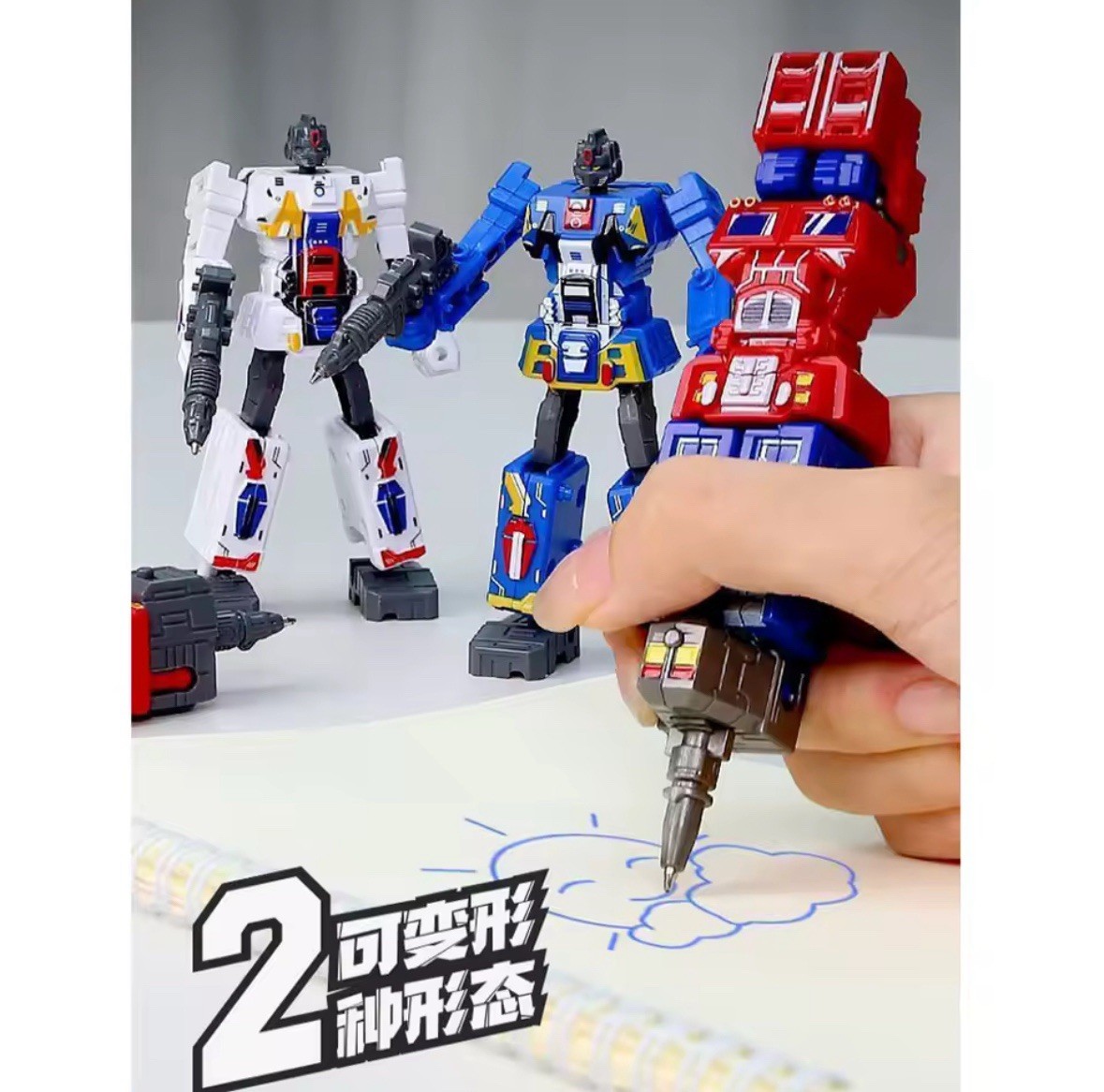 2 in 1 Transformation Robot Pen Toy Deformable Ballpoint Pen Prime
