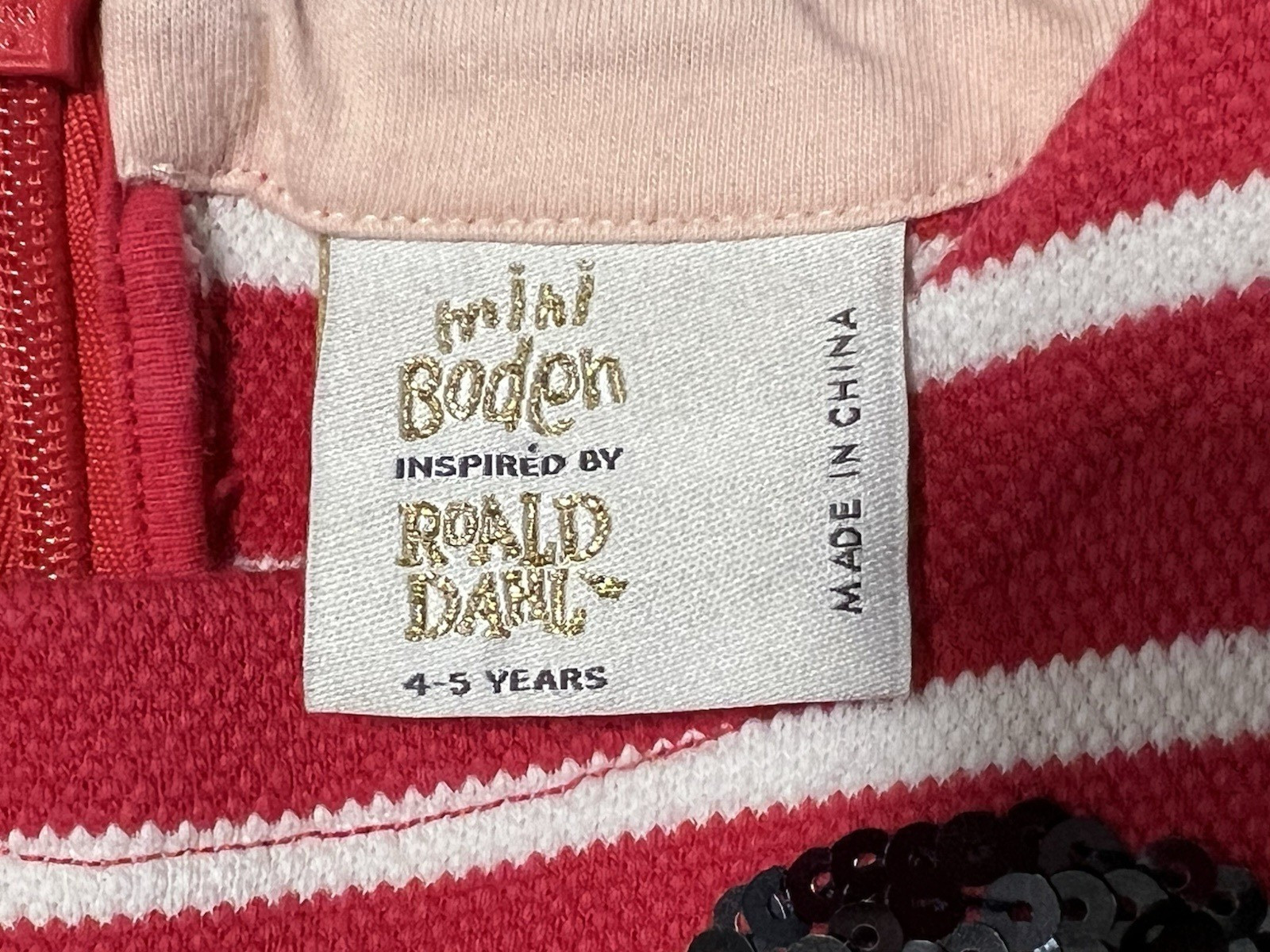 Mini Boden X Roald Dahl Mrs Ladybug & James the Giant Peach Dress sz 4 - 5 Yrs